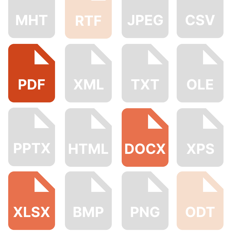 Экспорт в удобные форматы