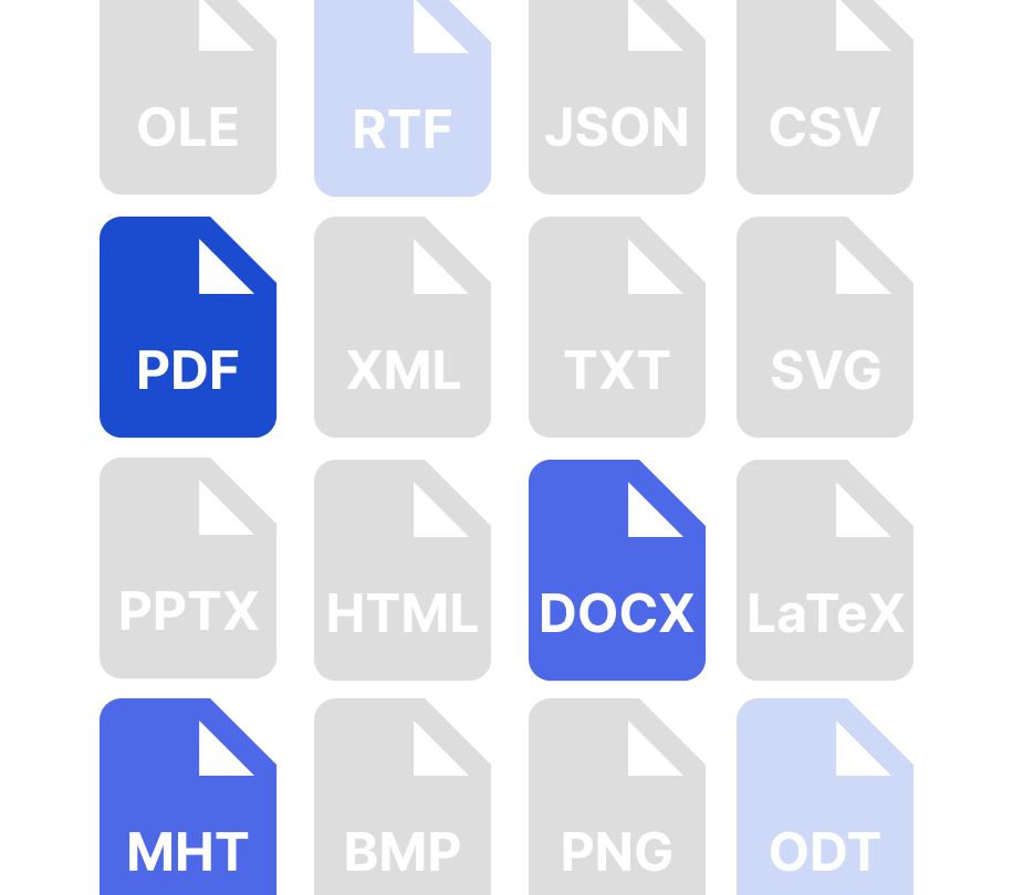Экспорты во многие форматы