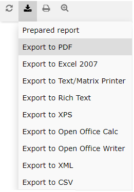 Report export options