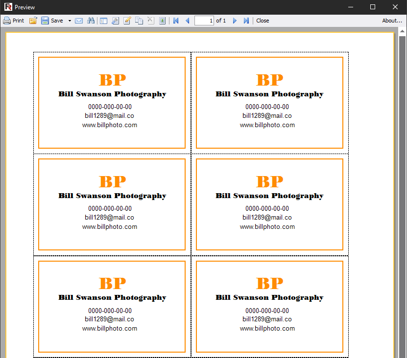 Report with business cards
