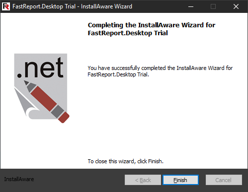 FastReport Desktop Install wizard. Ninth step