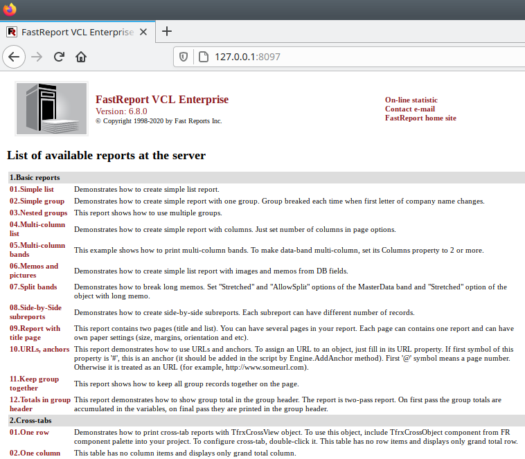 Web-репорты в Lazarus под Linux