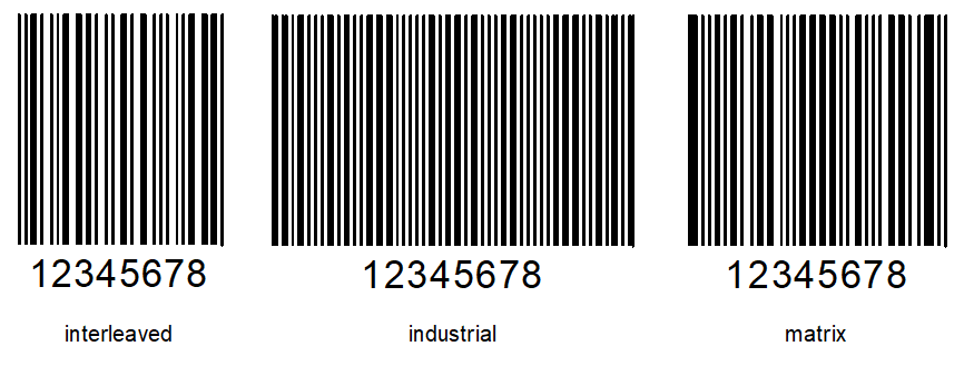 Пример кода штриховой маркировки ITF 